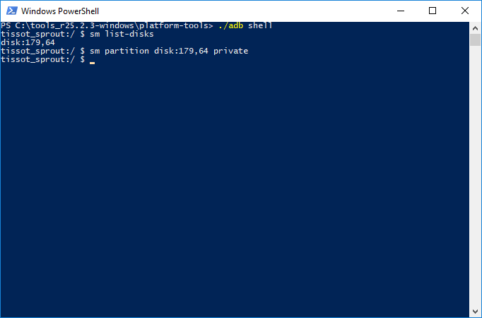 sm partition disk:NNN,NN private