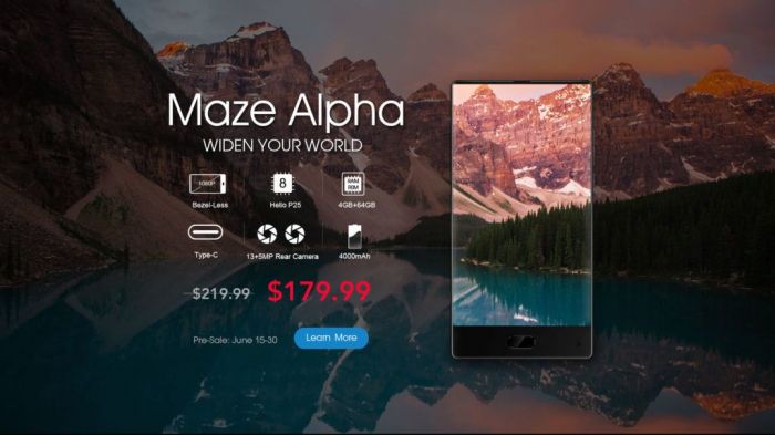 Maze Alpha — доступный и безрамочный смартфон появился в предзаказе – фото 2