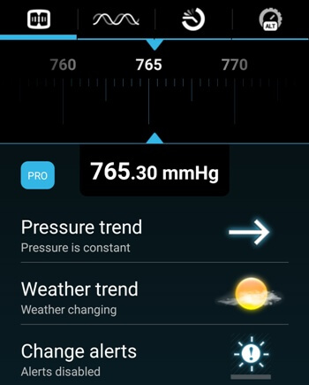 Приложение барометра на Android