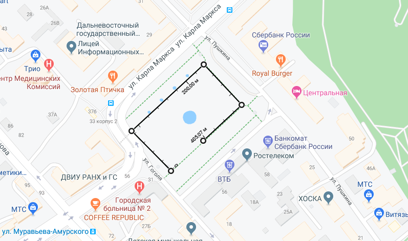 Как измерить расстояние между точками на картах Гугл