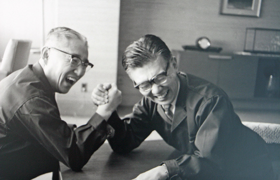 Акио Морита и Масару Ибука, основатели компании Sony