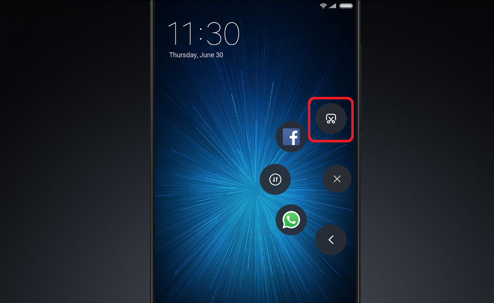 Делаем скриншоты в прошивке MIUI на Xiaomi – Quick Ball на экране