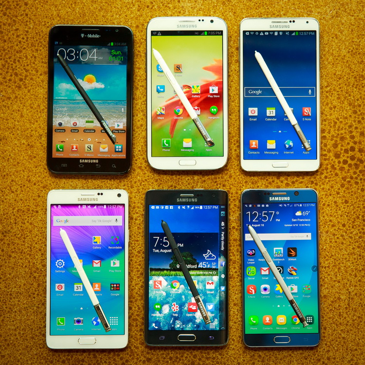 Линейка смартфонов Samsung Galaxy Notes-шесть версий