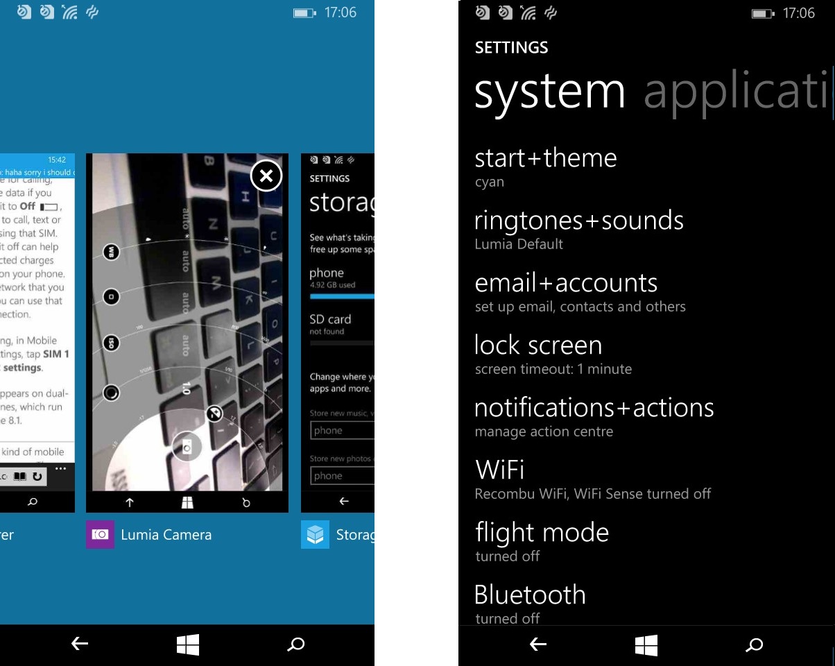 Microsoft Lumia 535-скриншот Интерфейс