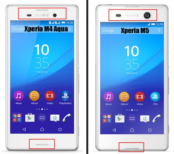 Sony Xperia M4 Aqua и Sony Xperia M5-Различия дизайна Экран