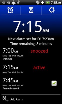 будильник Android 