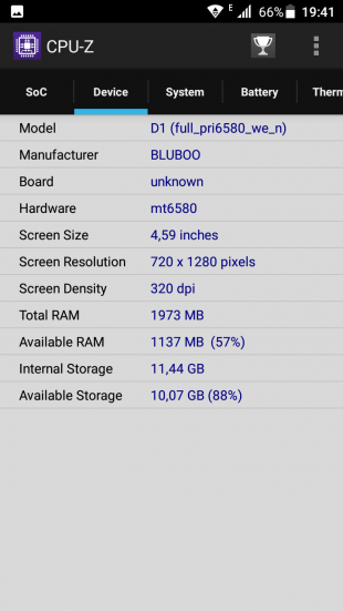 Bluboo D1 CPU2