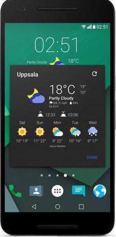 установить погоду на экран телефона