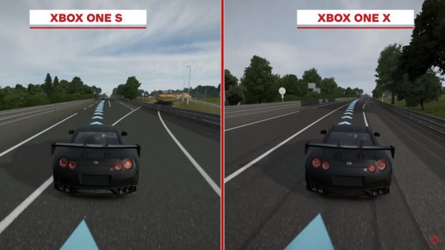 Отличие xbox. Xbox one s и Xbox one x отличия графики. Forza Motorsport 7 режимы. Форза 7 на Xbox one. Сравнение графики Xbox one s и Xbox one x.