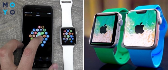  Часы Apple Watch и смартфон