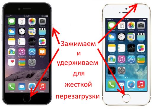 Принудительная перезагрузка iPhone 6S и 5S