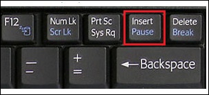 Клавиша "Insert" на ноутбуке