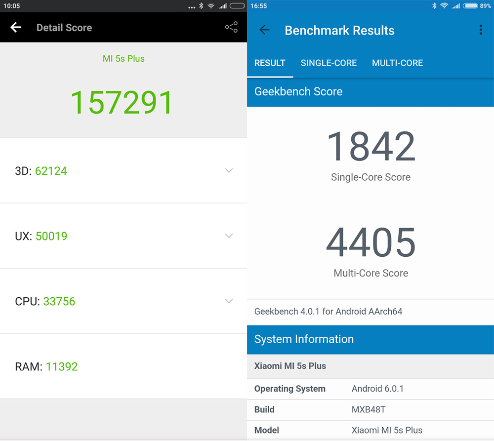 Обзор Xiaomi Mi 5s Plus - тест AnTuTu