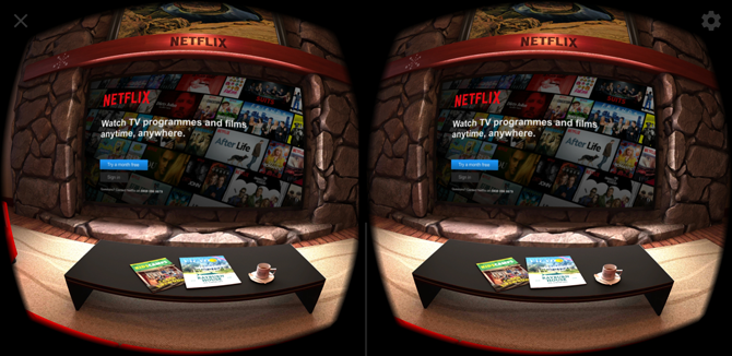 Netflix VR Android Экран входа в систему
