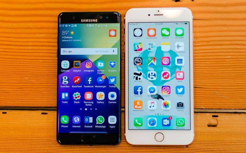 Samsung Galaxy Note 7 и Apple iPhone 6s Plus
