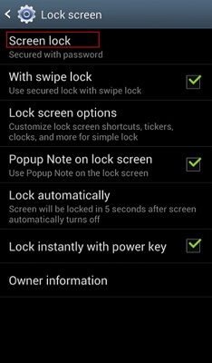 disable lock screen - step 2