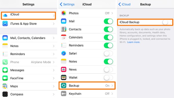 Включить iCloud Backup