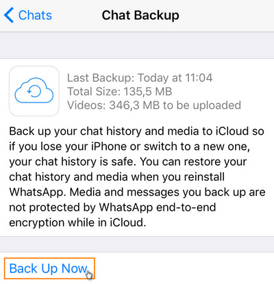 Back up your WhatsApp Chat Histories