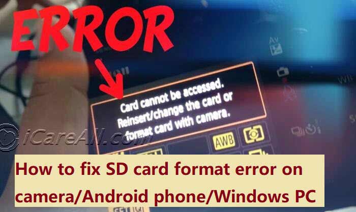 sd card format error