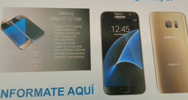 Опубликованы финальные характеристики, цены и дата выхода смартфонов Samsung Galaxy S7 и S7 edge