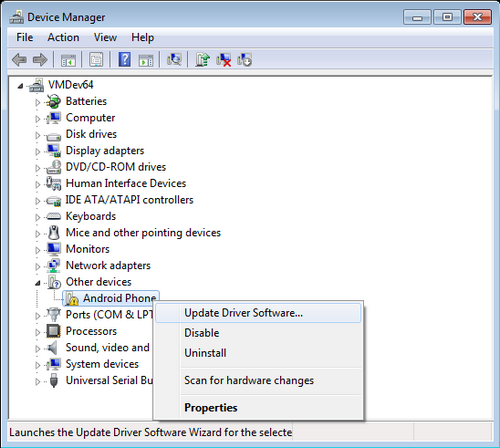 update android usb driver