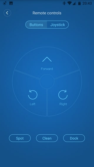 Выбор ручного режима для робота-пылесоса Xiaomi